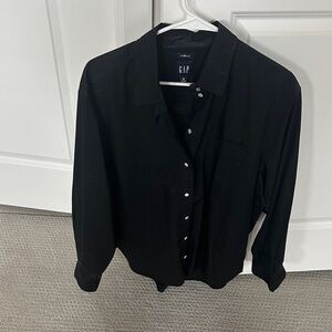 GAP Black Collared Shirt with decorative silver buttons